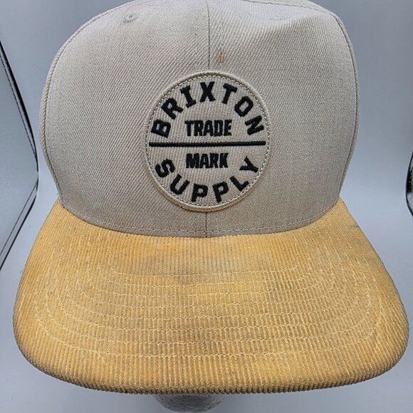 Brixton Oath III Snapback Hat Gray Yellow Adjustable Casual Outdoors Going Out - Picture 5 of 10